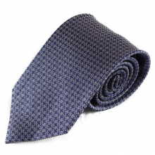 Modrá hedvábná kravata s křížovým vzorkem