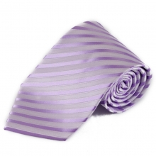 Světlá fialová pruhovaná mikrovláknová kravata