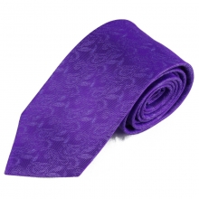 Fialová hedvábná kravata s lehkým vzorkem