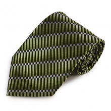 Zelená mikrovláknová kravata s atypickým vzorem