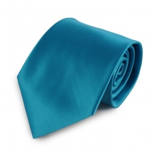 Tyrkysová jednobarevná mikrovláknová kravata