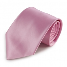 Růžová jednobarevná mikrovláknová kravata