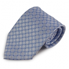 Světle modrá mikrovláknová kravata s drobným károvaným vzorem