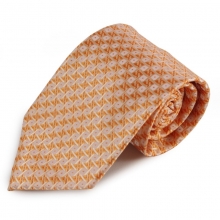 Oranžová mikrovláknová kravata se zajímavým vzorem