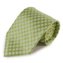 Mikrovláknová kravata se zajímavým vzorem (zelená, bílá)