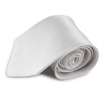 Bílá jednobarevná hedvábná kravata