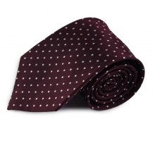 Hedvábná kravata (tmavě bordó) s tečkami