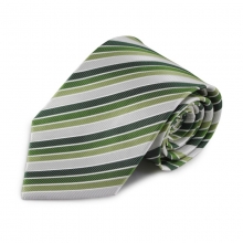 Zelená proužkovaná hedvábná kravata