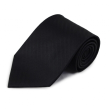 Černá hedvábná kravata s jemnými proužky