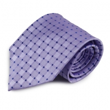 Fialová (šeříková) hedvábná kravata se vzorkem