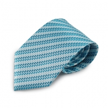 Tyrkysová mikrovláknová kravata se zajímavým vzorem