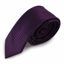 Fialová úzká mikrovláknová kravata s decentním vzorem