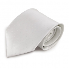 Bílá mikrovláknová kravata s decentním vzorkem
