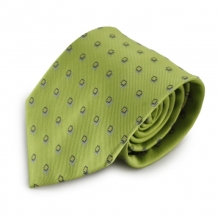 Zelená mikrovláknová kravata s kostičkovým vzorem