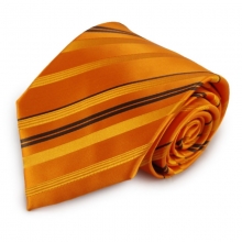 Oranžová mikrovláknová kravata s proužky