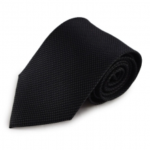 Černá mikrovláknová kravata s jemným vzorkem