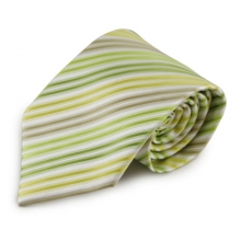 Zelená proužkovaná mikrovláknová kravata