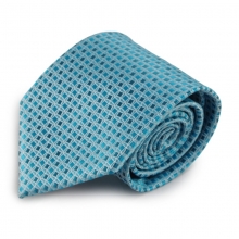 Tyrkysová mikrovláknová kravata se vzorem