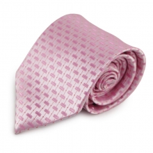 Růžová mikrovláknová kravata se zajímavým vzorem