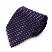 Fialová mikrovláknová kravata s puntíky