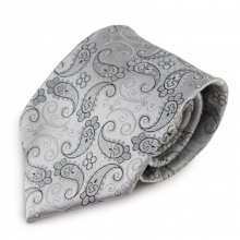 Stříbrná mikrovláknová kravata s atypickým vzorem