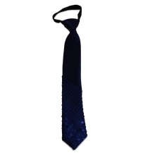 Dětská modrá kravata s lesklými kamínky
