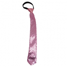 Dětská růžová kravata s lesklými kamínky