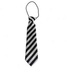 Dětská proužkovaná kravata (černá, stříbrná)