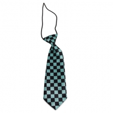 Dětská kravata s kostičkovým vzorem (černá, zelená)