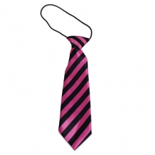 Dětská proužkovaná kravata (černá, růžová)