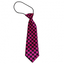 Dětská kostičkovaná kravata (černá, růžová)