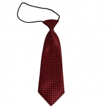 Dětská kravata s károvaným vzorem (černá, červená)