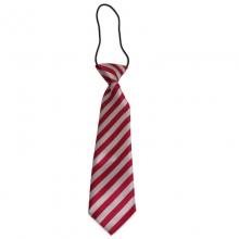 Dětská proužkovaná kravata (červená, stříbrná)