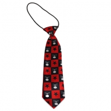 Dětská kravata s obrácenými lebkami (černá, červená, bílá)