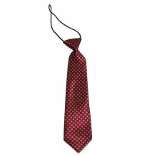 Dětská tmavě červená kravata s kytičkovým vzorem