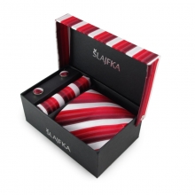 Dárkový set mikrovláknová kravata (červená, bílá)