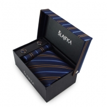 Dárkový set hedvábná kravata (modrá, oranžová)